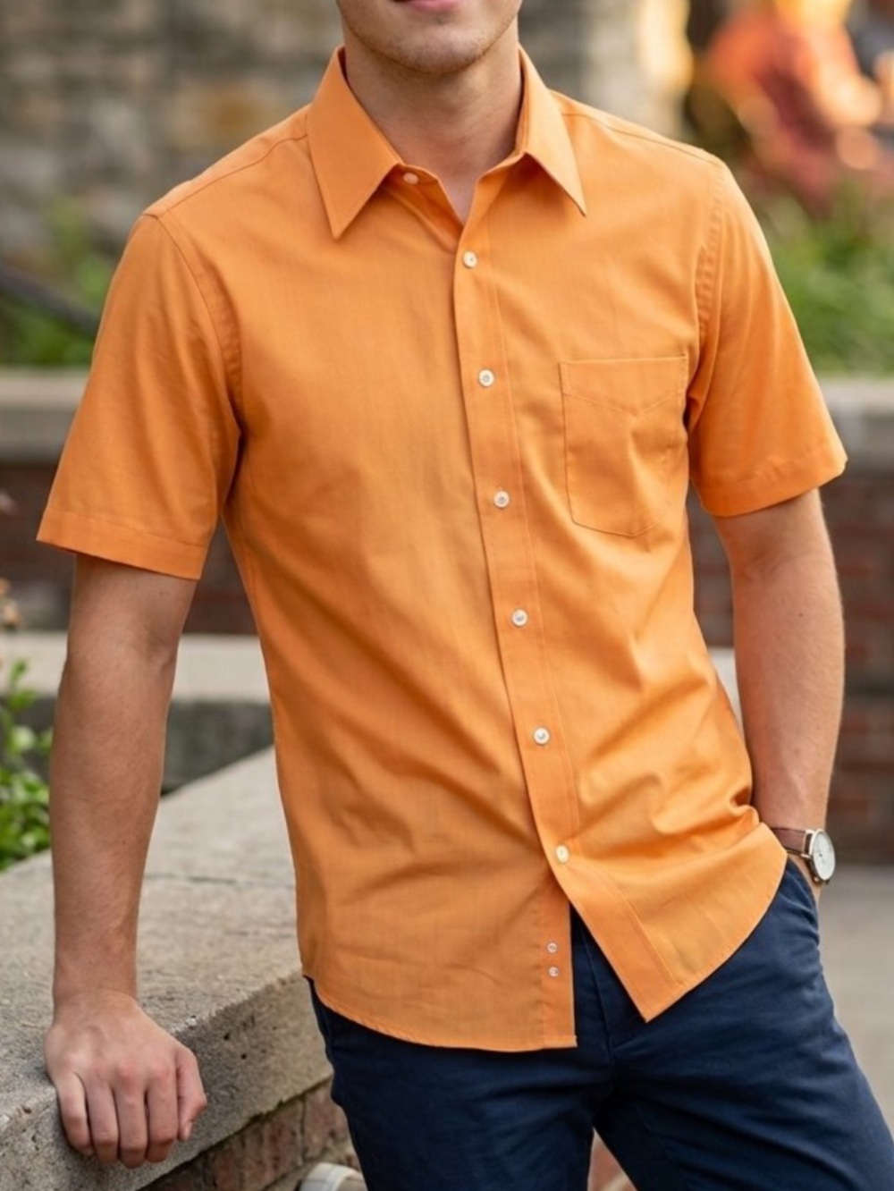 NWT Stafford essentials dress shirt classic fit short sleeve size 15.5